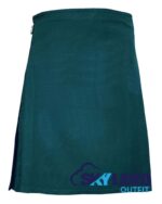 Solid Green Tartan 8 Yard Kilt - Traditional Scottish Kilt for Men