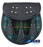 Gunn Ancient Tartan Sporran | Black Leather Scottish