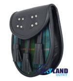 Gunn Ancient Tartan Sporran | Black Leather Scottish - Image 3