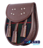 Gunn Tartan Sporran Brown Leather Scottish Sporran - Image 3