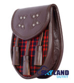 MacDonald Tartan Sporran Brown Leather Scottish Sporran - Image 3
