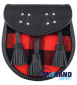 MacGregor Rob Roy Tartan Sporran Black Leather Sporran