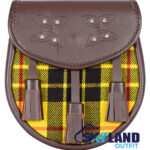 MacLeod of Lewis Tartan Sporran Brown Leather Scottish Sporran