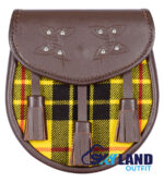 MacLeod of Lewis Tartan Sporran Brown Leather Scottish Sporran