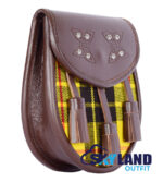 MacLeod of Lewis Tartan Sporran Brown Leather Scottish Sporran - Image 2