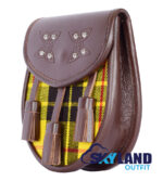 MacLeod of Lewis Tartan Sporran Brown Leather Scottish Sporran - Image 3