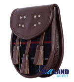 Mackenzie Tartan Sporran Brown Leather Scottish Sporran - Image 3