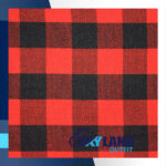 MacGregor Rob Roy tartan fabric for sale showing historic black red diced check pattern, authentic Scottish wool textile woven for traditional Highland dress