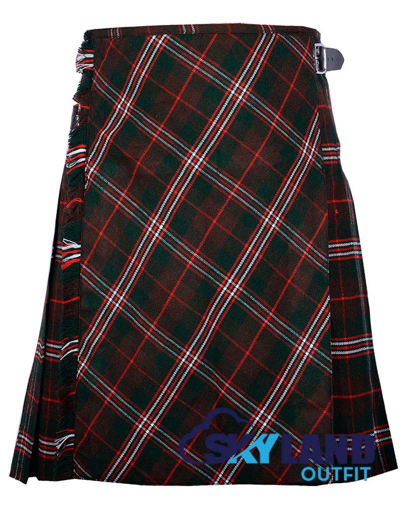 Scott-Hunting-tartan-bespoke-kilt-front.jpg Scott Hunting Tartan Traditional 8-Yard Kilt with Bias Cut - Image 1