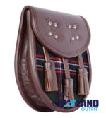 Scottish National Tartan Sporran Brown Leather Scottish Sporran - Image 2