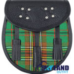 Tara Murphy Tartan Sporran Black Leather Scottish Sporran