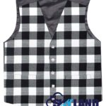 White & Black Rob Roy tartan Argyle waistcoat made to order for Highland wear and kilts