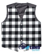 White, Black Rob Roy Tartan Waistcoat - Argyle Vest Made to Order