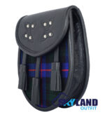 Armstrong Tartan Sporran Black Leather Scottish Sporran - Image 3