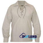 Jacobite Ghillie Kilt Shirt Beige Cotton Jacobean Full Sleeve Shirt