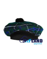 Blue Douglas Tartan Tam o' Shanter Traditional Scottish Bonnet - Image 2