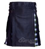 Dress Gordon tartan hybrid utility kilt with black cotton body