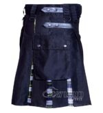 Dress Gordon Tartan Hybrid Utility Kilt | Black Cotton - Image 3