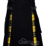 Man in MacLeod of Lewis tartan black cotton hybrid utility kilt