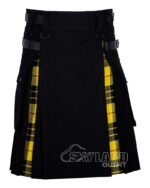 Man in MacLeod of Lewis tartan black cotton hybrid utility kilt