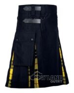 MacLeod of Lewis Tartan Hybrid Utility Kilt | Black Cotton - Image 2