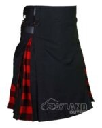 Red Black Rob Roy Tartan Hybrid Utility Kilt | Black Cotton - Image 2