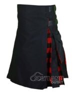 Red Black Rob Roy Tartan Hybrid Utility Kilt | Black Cotton - Image 3