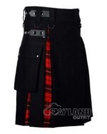 Wallace Tartan Hybrid Utility Kilt | Black Cotton - Image 2