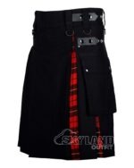 Wallace Tartan Hybrid Utility Kilt | Black Cotton - Image 3