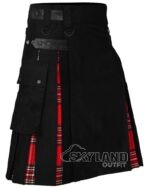 Royal Stewart Tartan Hybrid Utility Kilt | Black Cotton Kilts - Image 2