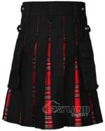 Royal Stewart Tartan Hybrid Utility Kilt | Black Cotton Kilts - Image 3