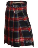 Black Stewart Tartan 5-Yard Kilt | Lightweight Casual Kilts - Image 2