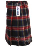 Black Stewart Tartan 5-Yard Kilt | Lightweight Casual Kilts - Image 3