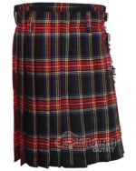 Black Stewart Tartan 5-Yard Kilt | Lightweight Casual Kilts - Image 4