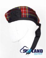 Black Stewart Tartan Glengarry Hat Traditional Highlander Cap - Image 2