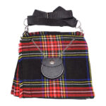 Black Stewart Tartan Ladies Kilt Shaped Purse, Tote Bag - Image 2