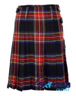 Black Stewart Tartan 8 Yard Kilt - Traditional Kilts for Men - Image 4