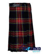 Black Stewart Tartan 8 Yard Kilt - Traditional Kilts for Men - Image 3
