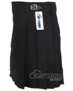 Solid Black Tartan 5-Yard Kilt | Lightweight Casual Traditional Kilts - Image 3