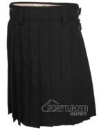 Solid Black Tartan 5-Yard Kilt | Lightweight Casual Traditional Kilts - Image 4