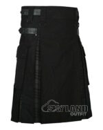 Grey Watch Tartan Hybrid Utility Kilt | Black Cotton - Image 2