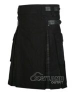 Grey Watch Tartan Hybrid Utility Kilt | Black Cotton - Image 3