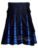 Ramsey Blue Hunting Tartan Hybrid Utility Kilt | Black Cotton - Image 3