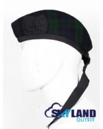 Black Watch Tartan Glengarry Hat Scottish Highlander Cap - Image 2
