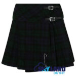 Black Watch Tartan Mini Billie Kilt Girls Modern Kilt Skirt for Highland Dress