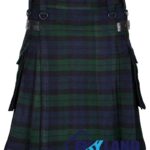 Black Watch Tartan Modern Utility Scottish Kilt for Highland Dress