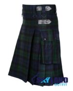 Black Watch Tartan Kilt – Modern Utility Scottish Kilts - Image 3