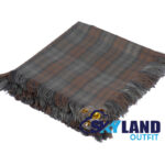 Black Watch Weathered tartan kilt fly plaid with free Celtic brooch, muted green and blue aged military pattern traditional 42nd Royal Highland Regiment dress