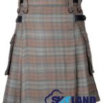 Black Watch Weathered Tartan Modern Utility Scottish Kilt for Highland Dress