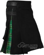 Irish Heritage Tartan Hybrid Utility Kilt | Black Cotton Kilt - Image 2